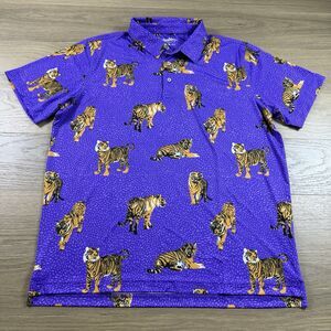 Chubbies Shirt Men XL Polo Purple Tigers Golf LSU Fan Lightweight Wicking